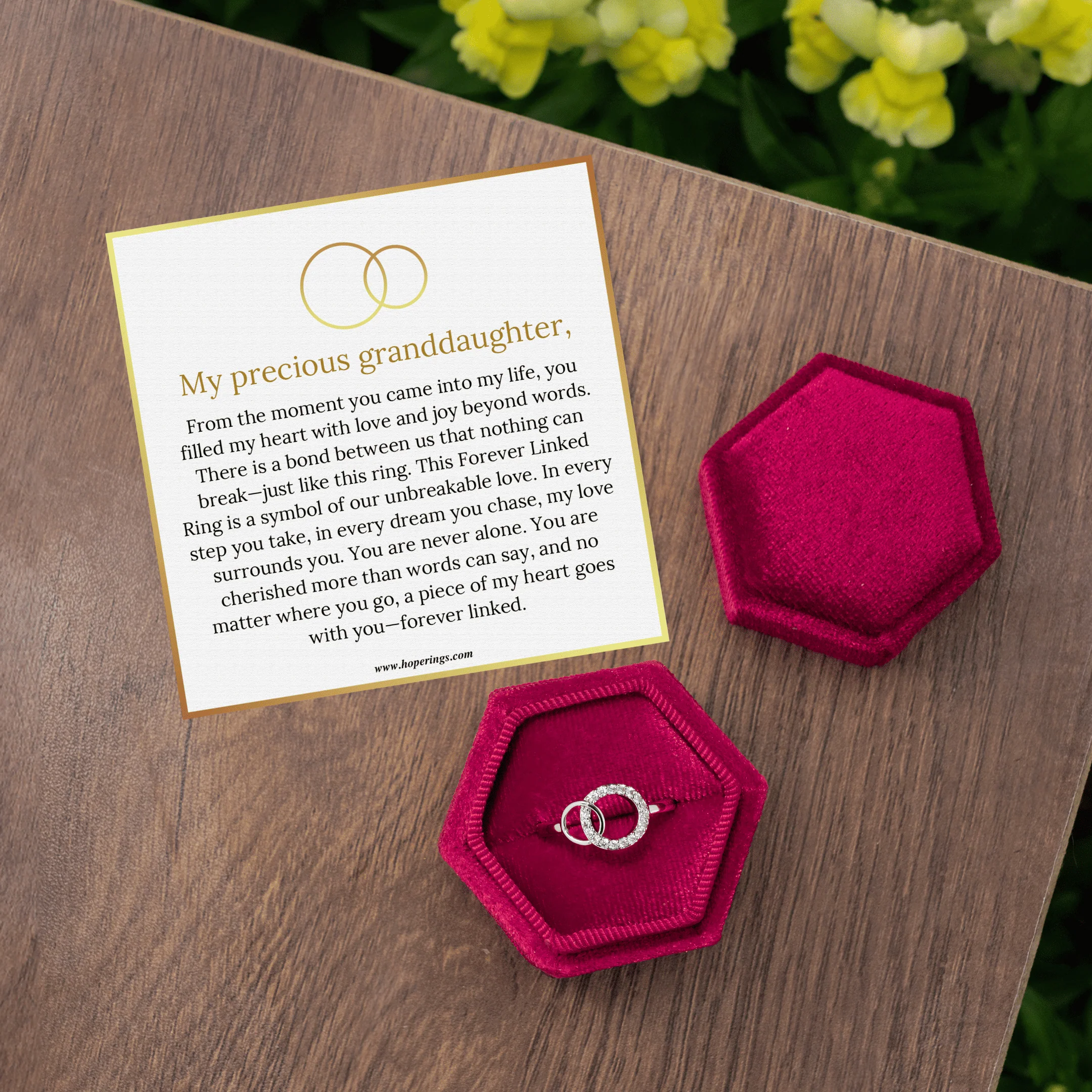 To My Granddaughter - Forever Linked Ring - Image 4