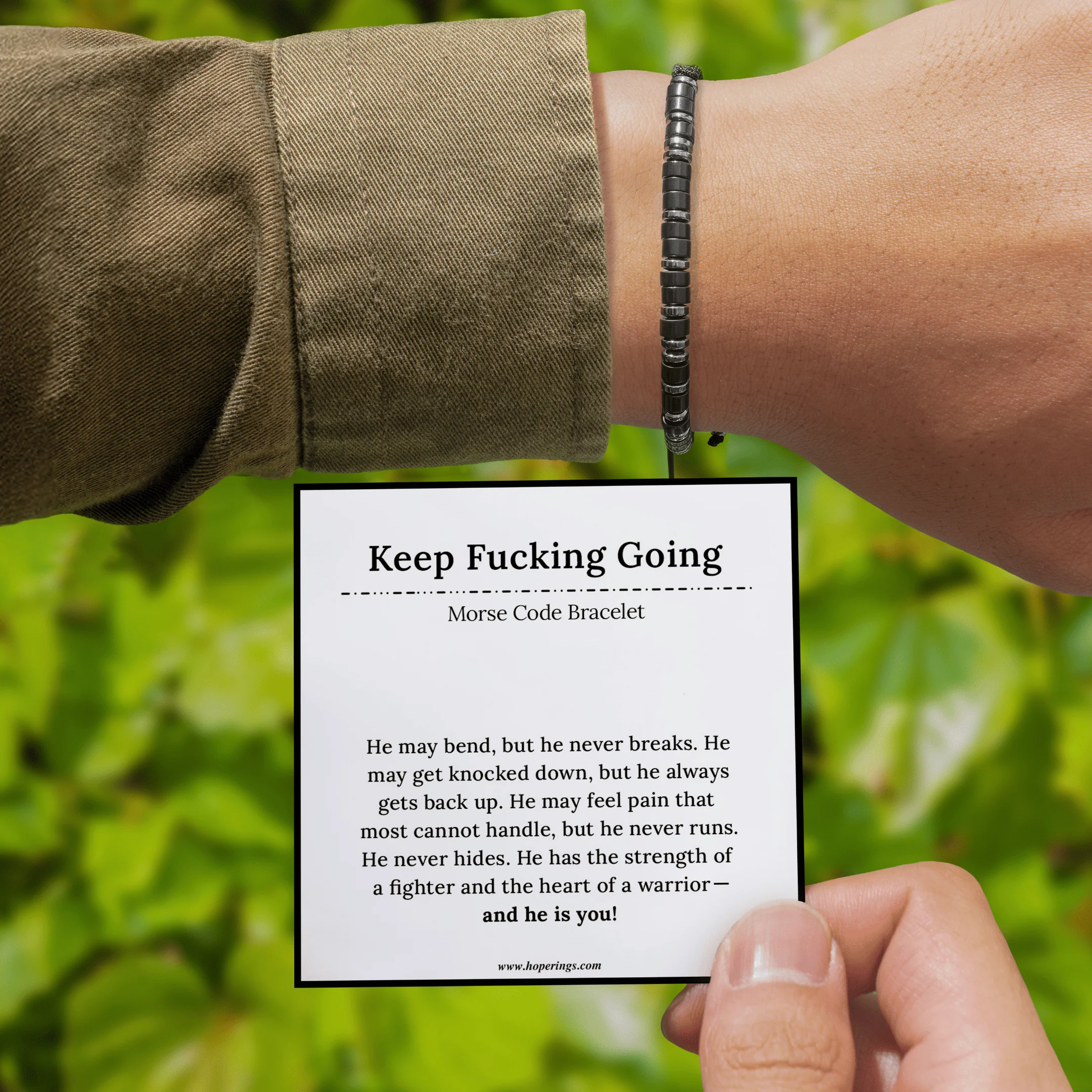 Keep F♡cking Going - Morse Code Bracelet - Image 4