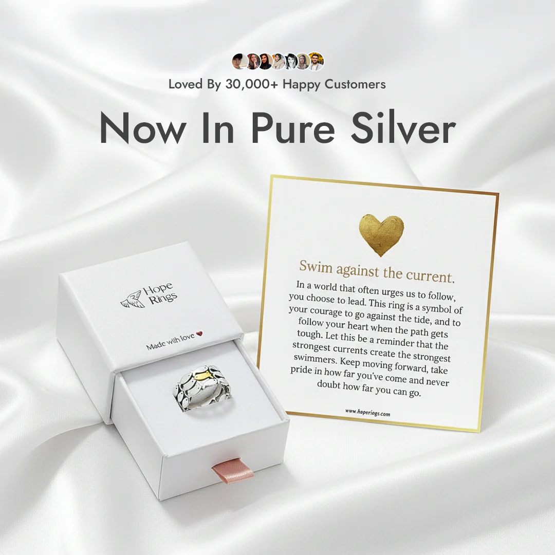 Swim Against The Current Ring - Pure Silver (3 Pack)
