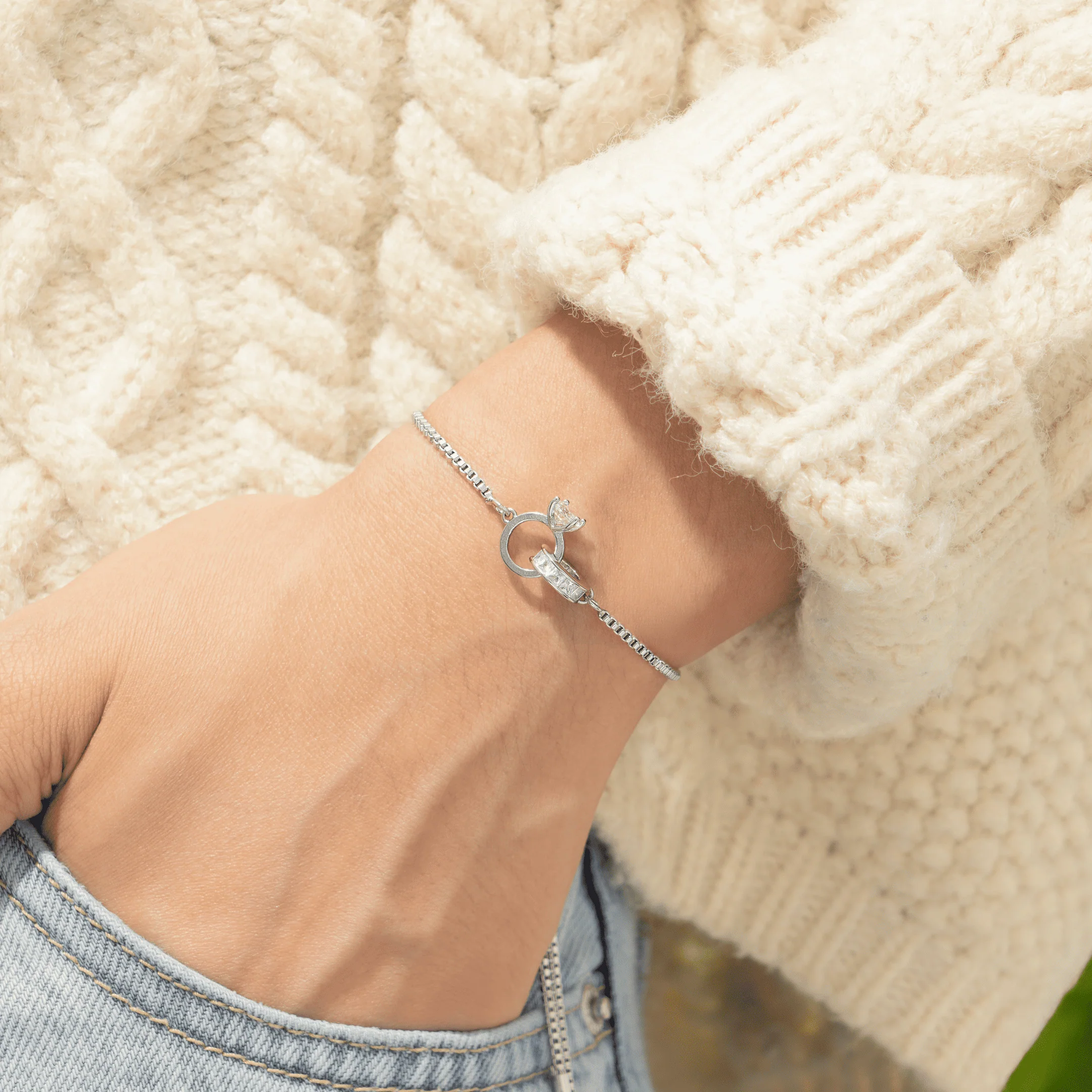 To My Love - Interlocking Diamond Bracelet - Image 4