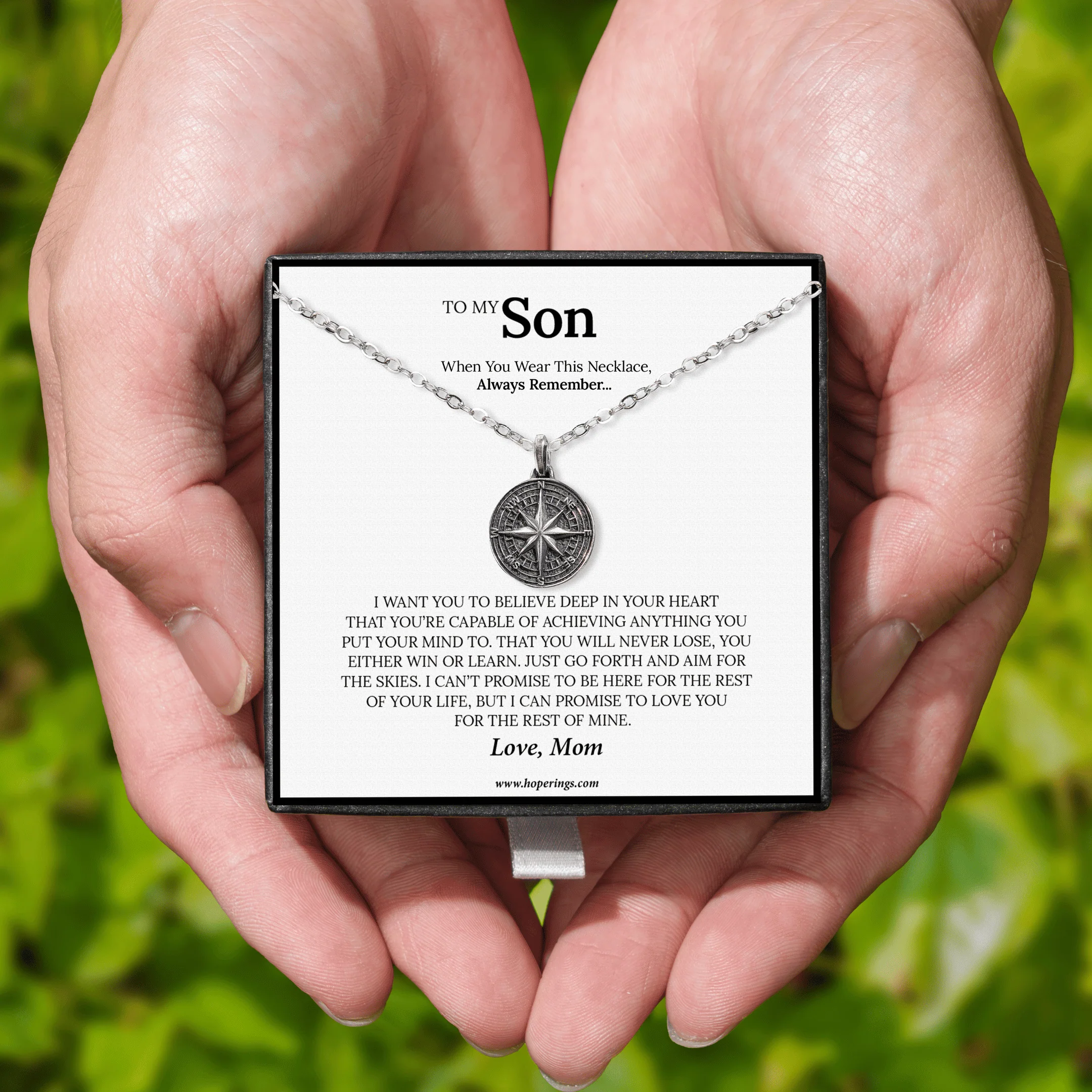 To My Son - Compass Necklace - Image 3